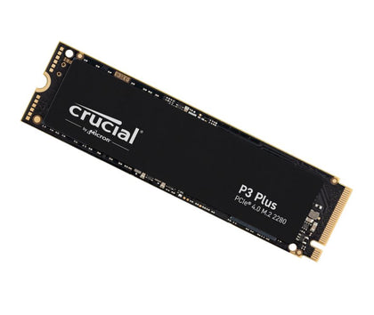 Crucial P3 Plus 500GB Gen4 NVMe SSD 4700/1900 MB/s R/W 110TBW 350K/460K IOPS 1.5M hrs MTTF Full-Drive Encryption M.2 PCIe4 5yrs Micron (Crucial)
