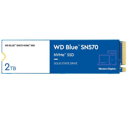Western Digital WD Blue SN570 2TB NVMe SSD 3500MB/s 3500MB/s R/W 900TBW 600K/600K IOPS M.2 Gen3x4 1.5M hrs MTBF 5yrs ~WDS200T2B0C Western Digital