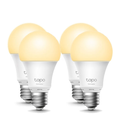 TP-Link Tapo L510E(4-Pack) Smart Wi-Fi Light Bulb, Edison Screw, Dimmable, No Hub Required, Voice Control, Schedule & Timer 2700K 8.7W 2.4 GHz 802.1 TP-LINK