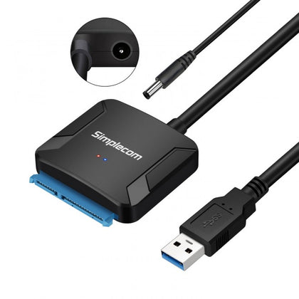 Simplecom SA236 USB 3.0 to SATA Adapter Cable Converter with Power Supply for 2.5' & 3.5' HDD SSD Simplecom