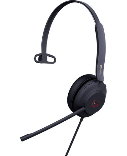 Yealink UH37 Mono USB Wired Headset, UC, USB-C, 35mm Speaker, Busylight, Leather Ear Cushion,HD Audio, 2Mic Noise Killer, Microsoft Teams & UC