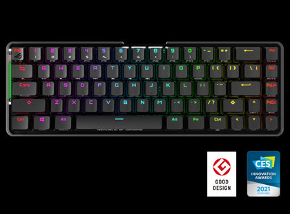 ASUS ROG FALCHION Blue Switch Wireless Mechanical Gaming Keyboard, 68 Keys 65% Layout, Cherry MX, Aura Sync, 450H Battery Life (M601) ASUS