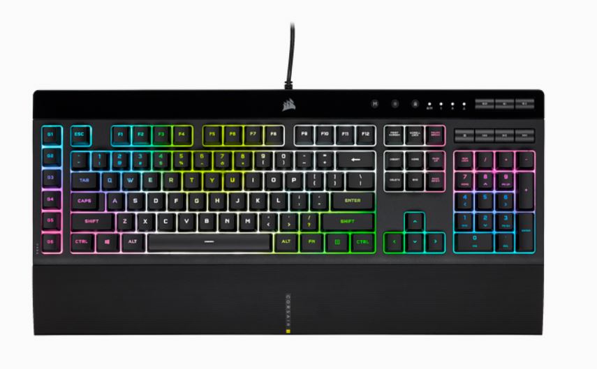 Corsair K55 RGB PRO XT, IP42 Spill Resistant, Marco Controls, ICUE Game Integration, RGB Effects, Gaming Keyboard (LS) > KBCH-K55KATARGBPRO Corsair
