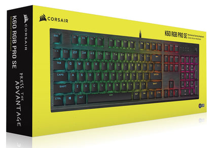 Corsair K60 RGB PRO SE Mechanical Gaming Keyboard, Backlit RGB LED, CHERRY VIOLA Keyswitches, Black Corsair