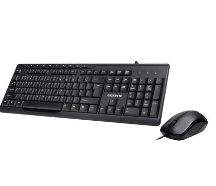 Gigabyte KM6300 USB Wired Keyboard & Mouse Combo multimedia controls 1000dpi Adjustable Portable slim receiver Stylish design comfort Gigabyte