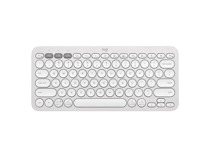 (LS) Logitech PEBBLE KEYS 2 K380S Slim, minimalist Bluetooth® Wireless Keyboard with customizable keys (Tonal White)