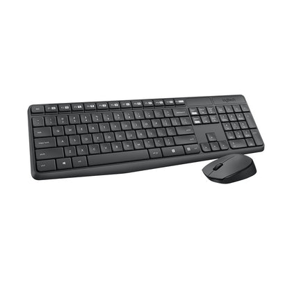 Logitech MK235 Wireless Keyboard and Mouse Combo 2.4GHz Wireless Compact Long Battery Life 8 Shortcut keys Logitech