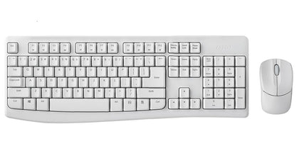 RAPOO X1800Pro Wireless Mouse & Keyboard Combo - 2.4G, 10M Range, Optical, Long Battery, Spill-Resistant Design,1000 DPI, Nano Receiver, Entry (White) Rapoo