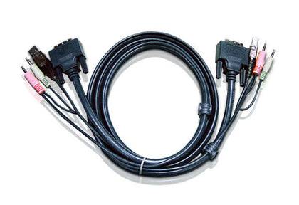 Aten KVM Cable 1.8m with DVI-I (Single Link), USB & Audio to DVI-I (Single Link), USB & Audio (LS) Aten