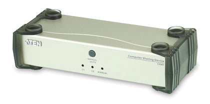 Aten Desktop Sharing Device 2 Port Single Computer DVI, 1x Custom KVM Cable Included, Selection Via Front Panel (LS) Aten