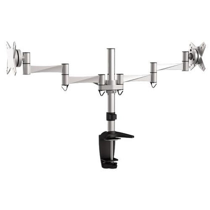 Brateck Dual Monitor Elegant Aluminium w/Arm&Desk Clamp Silver Fit most 13'- 27' Monitor VESA 75x75/100x100 (LS) Brateck