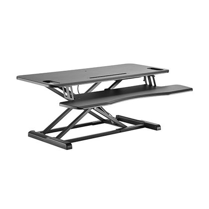 Brateck Gas Spring Sit Stand Desk Converter (950x615x110~505mm)with Keyboard Tray Deck(Standard MDF Board Surface) Brateck