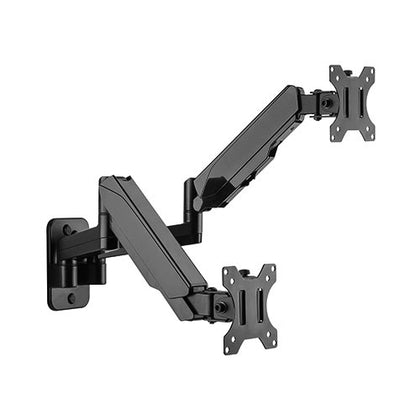 Brateck Dual Monitor Wall Mounted Gas Spring Monitor Arm 17'-32',Weight Capacity (per screen)8kg Brateck