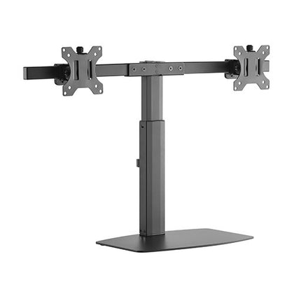Brateck Dual Free Standing Screen Pneumatic Vertical Lift Monitor Stand Fit Most 17‘-27’ Monitors Up to 6kg per screen VESA 75x75/100x100 Brateck