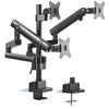 Brateck Triple Monitor Aluminum Slim Pole Held Mechanical Spring Monitor Arm Fit Most 17'-27' Monitors Up to 7kg per screen VESA 75x75/100x100 Brateck