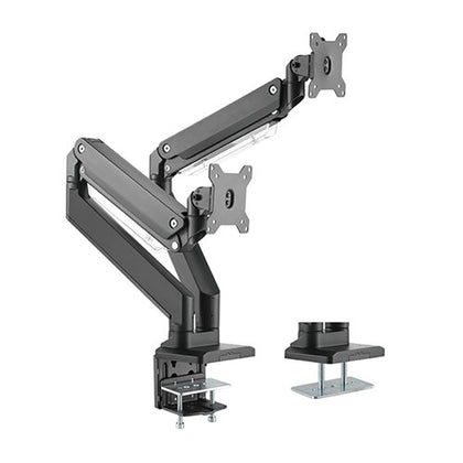 Brateck Dual Monitors Aluminum Heavy-Duty Gas Spring Monitor Arm Fit Most 17‘-35’ Monitors Up to 15kg per screen VESA 75x75/100x100 Brateck