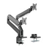 Brateck Dual Monitors Aluminum Heavy-Duty Gas Spring Monitor Arm Fit Most 17‘-35’ Monitors Up to 15kg per screen VESA 75x75/100x100 Brateck