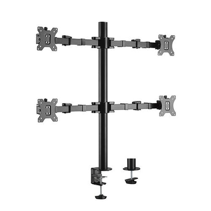 Brateck Quad Monitors Affordable Steel Articulating Monitor Arm Fit Most 17'-32' Monitors Up to 9kg per screen VESA 75x75/100x100 Brateck