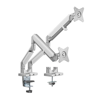Brateck Dual Monitors Epic Gas Spring Aluminum Monitor Arm Fit Most 17'-32' Monitors, Up to 9kg per screen VESA 75x75/100x100 Gloss Grey(LS) Brateck