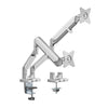Brateck Dual Monitors Epic Gas Spring Aluminum Monitor Arm Fit Most 17'-32' Monitors, Up to 9kg per screen VESA 75x75/100x100 Gloss Grey(LS) Brateck
