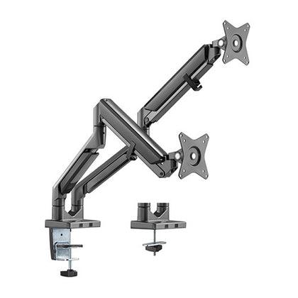 Brateck Dual Monitors Epic Gas Spring Aluminum Monitor Arm Fit Most 17'-32' Monitors, Up to 9kg per screen VESA 75x75/100x100 Space Grey Brateck