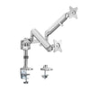 Brateck Dual Monitors Pole-Mounted Epic Gas Spring Aluminum Monitor Arm Fit Most 17'-32' Monitors, Up to 9kg per screen VESA 75x75/100x100 Gloss Grey Brateck