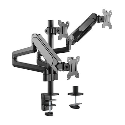 Brateck Triple Monitors Pole-Mounted Gas Spring Monitor Arm Fit Most 17'-27' Monitors Up to 7kg per screen VESA 75x75/100x100 Brateck