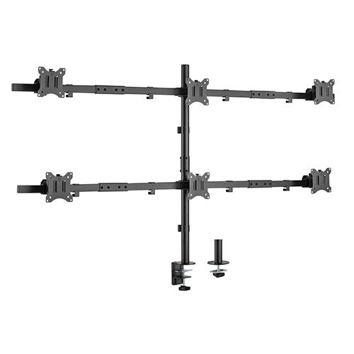 Brateck Pole Mount Six-Screen Monitor Mount Fit Most 17'-32' Monitors, Up to 7kg per screen VESA 75x75/100x100 (LS) Brateck