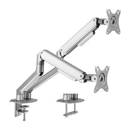Brateck Dual Monitor Economical Spring-Assisted Monitor Arm Fit Most 17'-32' Monitors, Up to 9kg per screen VESA 75x75/100x100 Matte Grey Brateck