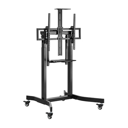 Brateck Deluxe Motorized Large TV Cart with Tilt, Equipment Shelf and Camera Mount Fit 55'-100' Up to 120Kg - Black Brateck