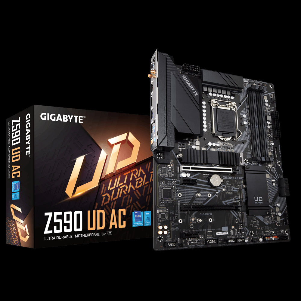 Gigabyte Z590 UD AC Intel ATX Motherboard, 4x DDR4 ~128GB, 2x PCI-E x16, 2x PCI-E x1, 3x M.2, 5x SATAIII, RAID 0/1/5/10, 6x USB 3.2, (LS) freeshipping - Goodmayes Online