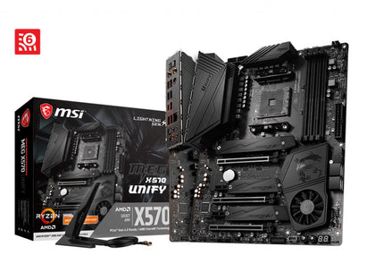 MSI MEG X570 UNIFY PRO Ryzen AM4 ATX MB 4xDDR4 5xPCIe 3xM.2 Gen4 RAID 4xSATAIII 2.5 GbE LAN WiFi6 SLI CF 5xUSB3.2 6xUSB2.0 (LS) MSI