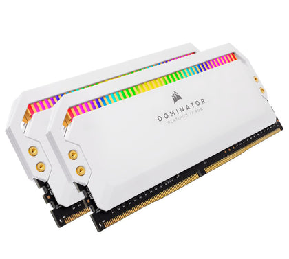 Corsair Dominator Platinum RGB 16GB (2x8GB) DDR4 3200MHz C16 1.35V UDIMM XMP 2.0 White Heatspreaders Desktop PC Gaming Memory Corsair