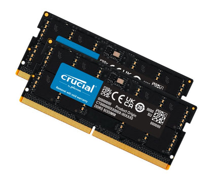 Crucial 16GB (2x8GB) DDR5 SODIMM 4800MHz C40 1.1V Notebook Laptop Memory Micron (Crucial)