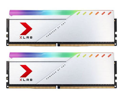 PNY XLR8 32GB (2x16GB) DDR4 UDIMM 3600Mhz RGB CL18 1.35V Silver Heat Spreader Gaming Desktop PC Memory PNY