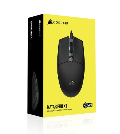 Corsair Katar PRO XT, Ultra Light Weight 73g, Wheel RGB, ICUE Software, Quik Strike Buttons,18k DPI, Compact symetric Shape, Gaming Mice Corsair
