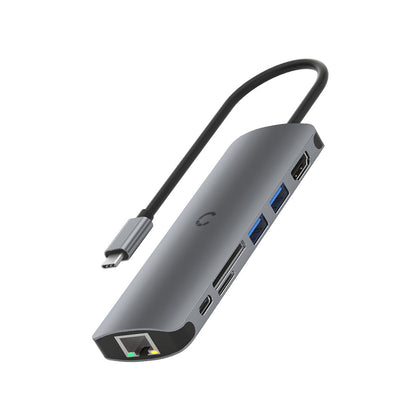 Cygnett Unite DeskMate USB-C Hub - (CY3319HUBC2) 1xSD 1xMicro SD 1x4K HDMI 2xUSB-A 3.0 100W USB-C Power Delivery RJ45 Network Adaptor 5GBPS Data Trans Cygnett