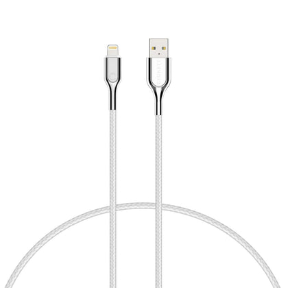 Cygnett Armoured Lightning to USB-A Cable (1M) - White (CY2685PCCAL), Fast charge your iPhone (12W), MFi certified, Certified for 20,000 bend cycles Cygnett