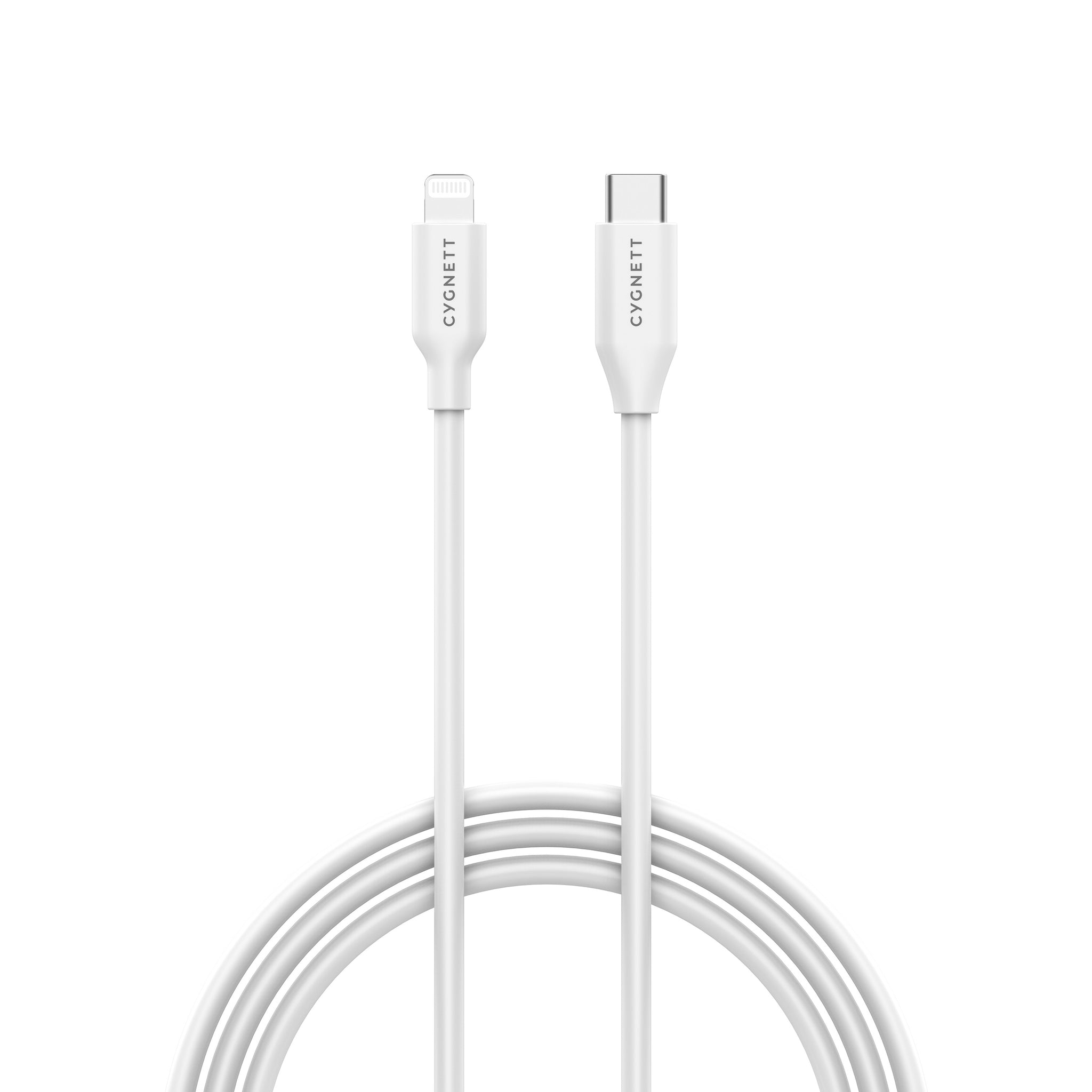 Cygnett Lightning to USB-C Cable (1M) - White (CY3752PCCSL), 0 to 50% iPhone battery life in just 30 mins, Meets Apple's performance standards Cygnett