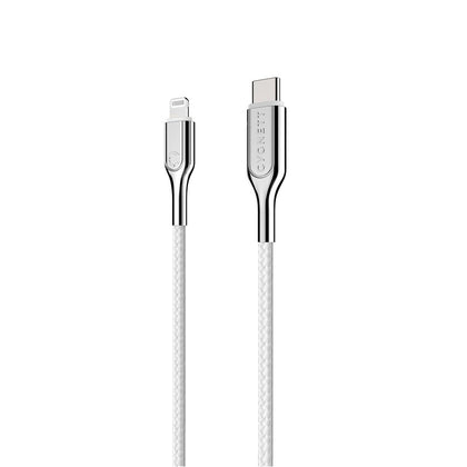 Cygnett Armoured Lightning to USB-C Cable (2M) - White (CY2802PCCCL), Fast charge your iPhone (30W), MFi certified, Certified for 20,000 bend cycles Cygnett