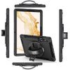 USP Rugged Samsung Galaxy Tab S10+/ Tab S9+ /Tab S9 FE+ (12.4') Case Black - Built-in-Kickstand, Adjustable Hand Strap, Shoulder Strap, Pen Holder