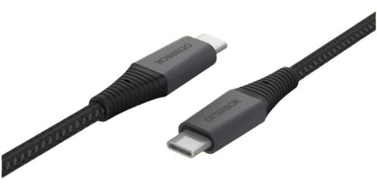 OtterBox USB-C to USB-C Premium Pro Fast Charge Cable (2M) - Black (78-80888), USB PD (60W), Bend/Flex-Tested 30K Times, Braided Nylon, Rugged, USB-IF Otterbox