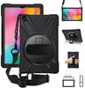 Generic Rugged Black Case for Samsung Galaxy Tab A7 (10.4') - Shockproof, Dustproof, 360 Rotatable Hand Strap, 3 Layers Heavy Duty Protection Generic
