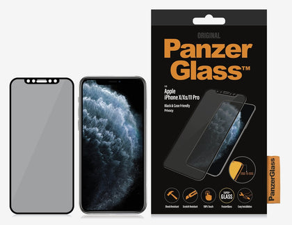 PanzerGlass Apple iPhone 11 Pro / iPhone X / iPhone Xs Privacy Screen Protector - Black (P2664), AntiBacterial, Edge-to-Edge, Scratch Resistant Panzer Glass