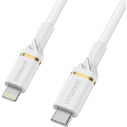 OtterBox Lightning to USB-C Fast Charge Cable (2M) - White (78-52646), 3 AMPS (60W) USB PD,Bend/Flex-Tested 3K Times,Up to 4X Faster Charging, Durable Otterbox