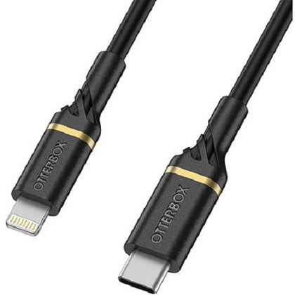 OtterBox Lightning to USB-C Fast Charge Cable (1M) - Black (78-52551), 3 AMPS (60W) USB PD,Bend/Flex-Tested 3K Times,Up to 4X Faster Charging, Durable Otterbox