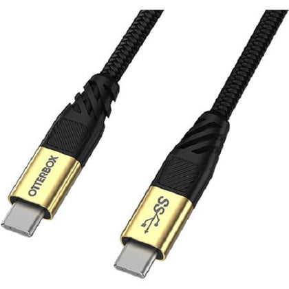 OtterBox USB-C to USB-C (3.2 Gen1) Premium Cable (1.8M) - Black (78-80212), 5 AMPS (100W) USB PD,Bend/Flex-Tested 10K Times,Braided Nylon,Laptop Cable Otterbox