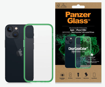 PanzerGlass Apple iPhone 13 Mini ClearCase - Lime Limited Edition (0329), AntiBacterial, Military Grade Standard, Scratch Resistant, Anti-Yellowing Panzer Glass