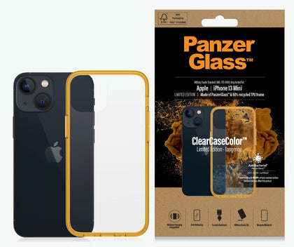 PanzerGlass Apple iPhone 13 Mini ClearCase - Tangerine Limited Edition (0328), AntiBacterial, Military Grade Standard, Scratch Resistant Panzer Glass