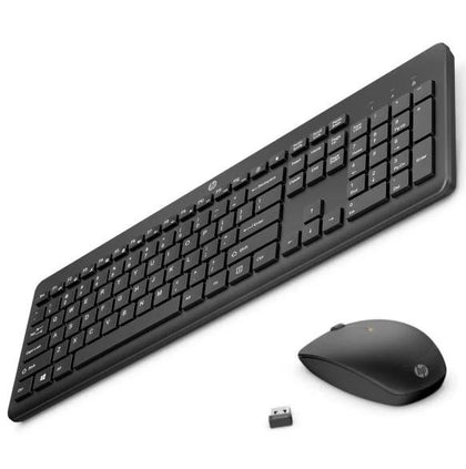 HP 235 USB Wireless Keyboard & Mouse Combo Reduced-sized & Low-Profile Quiet Keys Easy Cleaning Plug & Play for Notebook Desktop PC MAC